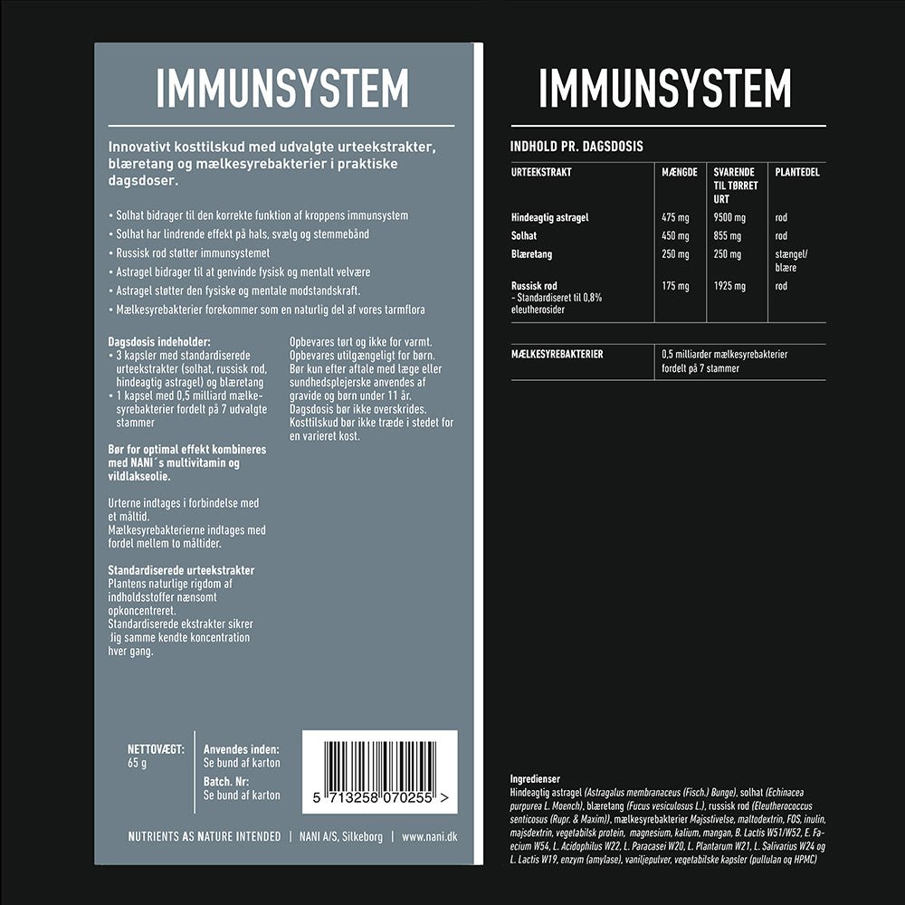 Nani Kurpakke Immunsystem | 30 dagsdoser - Naturligtsunde