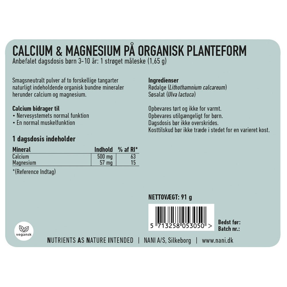Nani | Calcium + Magnesium til børn - Naturligtsunde
